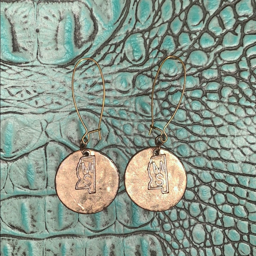 Gold and silver MS earrings